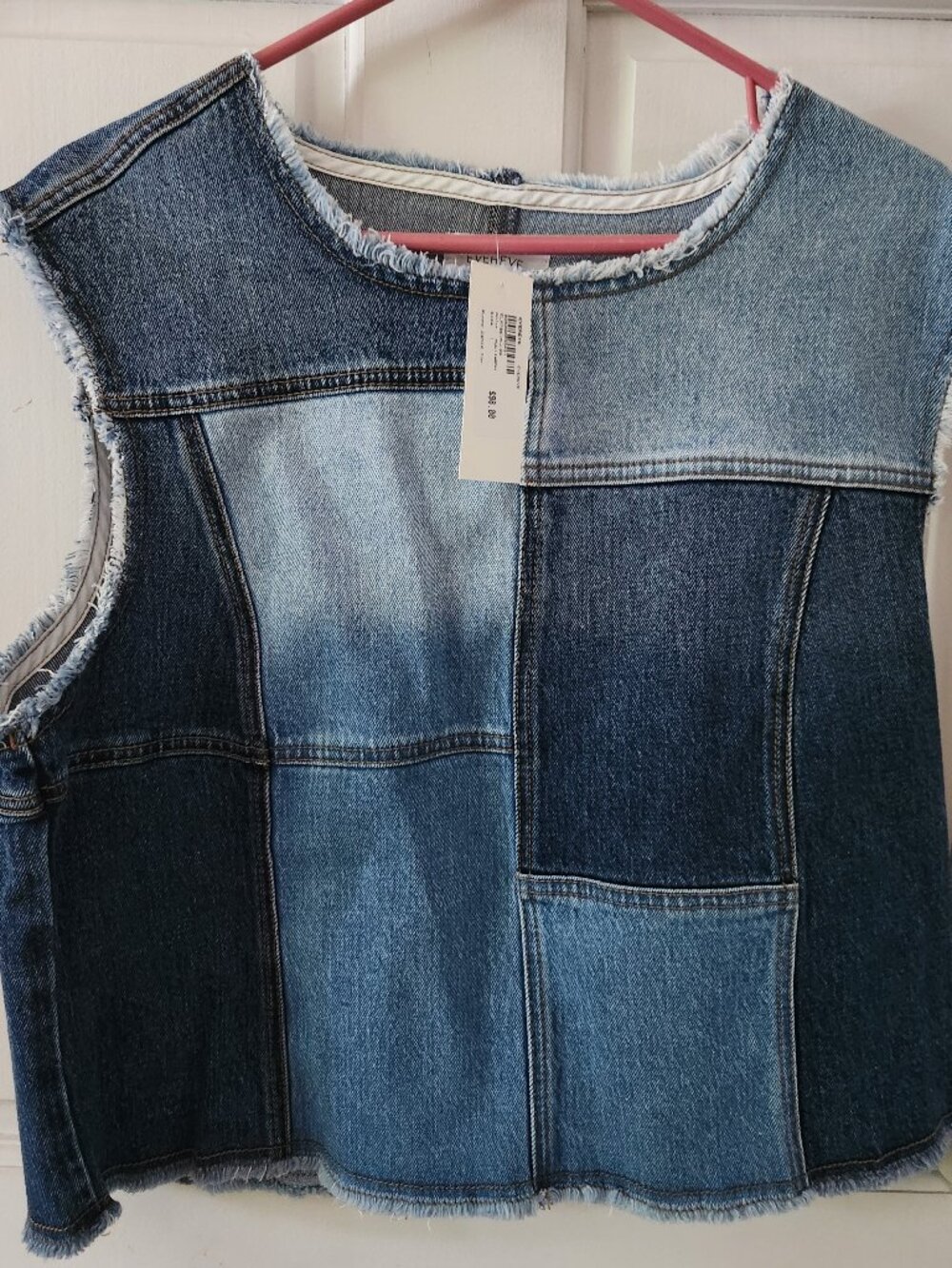 Evereve Denim patchwork tank top